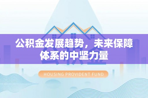 桥头公积金发展趋势，未来保障体系的中坚力量