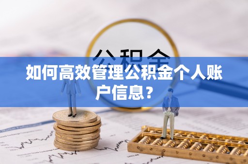 桥头如何高效管理公积金个人账户信息？